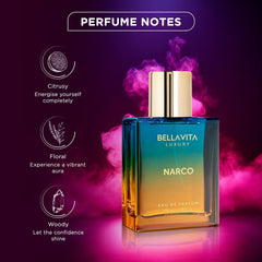 Bellavita Narco fragrance note view shows bergamot and jasmine.