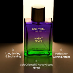 BELLAVITA Night Fever peach note close-up for a refreshing daytime vibe.