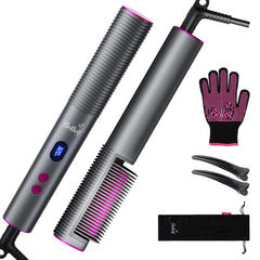Bellelf hair straightener brush heat up 30 seconds enables quick styling.