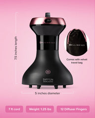 Bellissima Diffon Easy Hold Handle improves grip for comfortable curl drying.