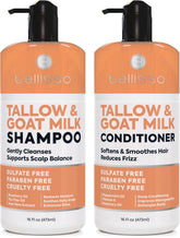BELLISSO beef tallow shampoo bottle delivers rich hydration for a dry scalp