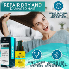 Bellisso biotin hair serum application on hair strand demonstrates root-to-tip conditioning.