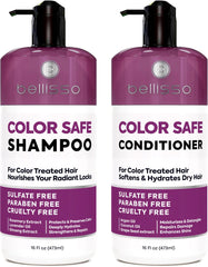 Bellisso Color Safe Shampoo bottle protecting color while cleansing