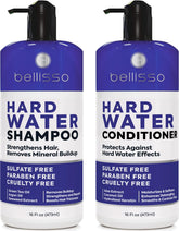 Bellisso hard water shampoo pour demonstrates chelating cleanse for mineral buildup
