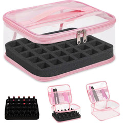 Beloving clear nail polish organizer front view shows see-through design for quick bottle spotting