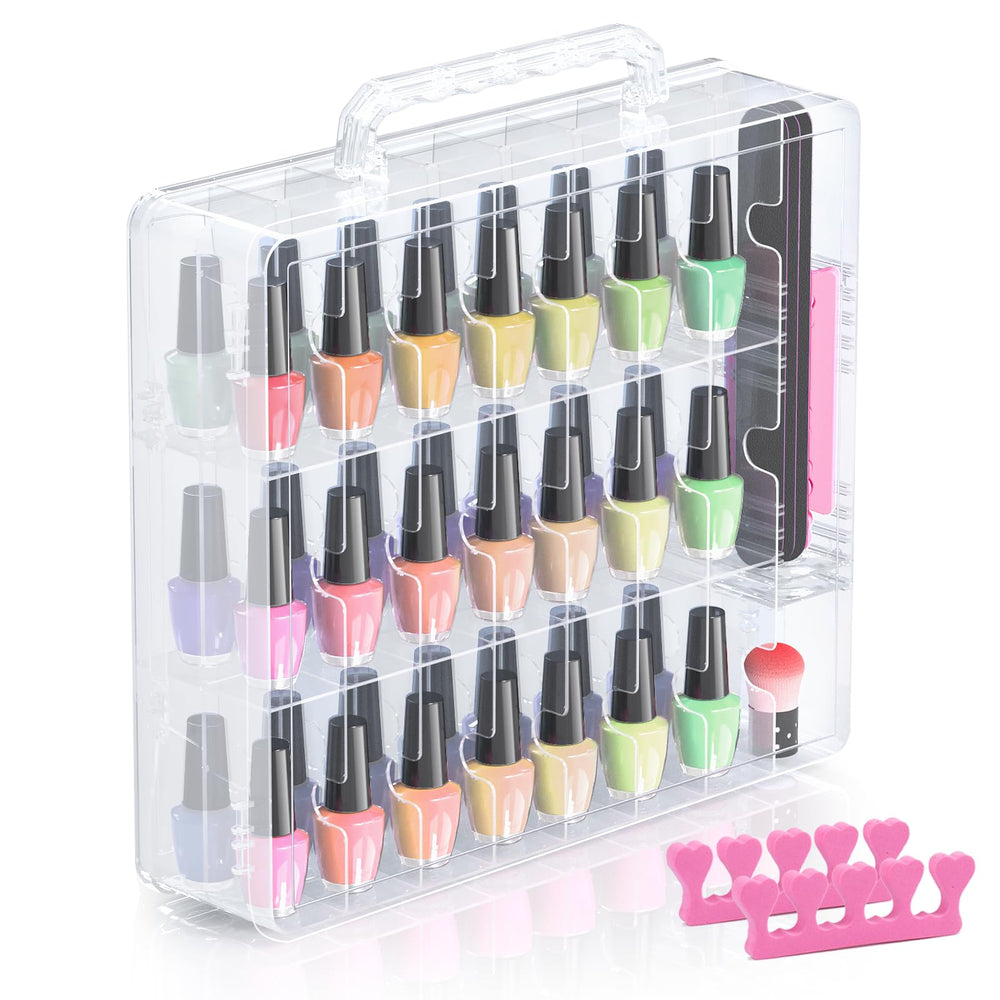 Beloving Nail Polish Organizer front view shows polishes at a glance for easy shade selection.