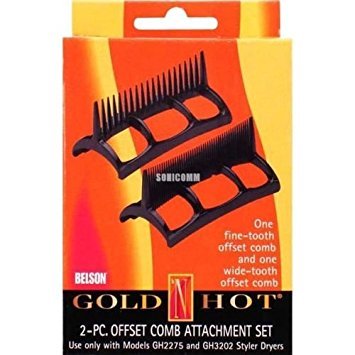 Belson Gold 'N Hot: acople peine offset para estilo cercano al cuero cabelludo y control.