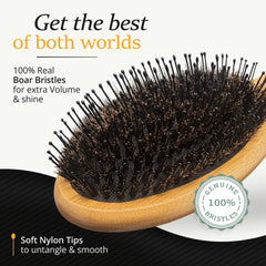 Belula wooden comb from the set untangles knots and aids brush cleanup.