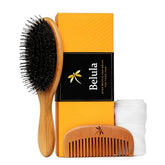 Belula Premium Boar Bristle Brush long hair — detangles and adds natural shine.