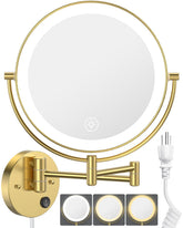 Benbilry 9-inch wall-mount makeup mirror with full-face view