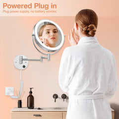 Benbilry double-sided mirror with 1X and 10X magnification for detail makeup.