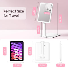 Benbilry Foldable Travel Mirror open with lights for precise makeup in hotel rooms