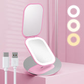 Benbilry pink front-view lighted travel mirror for purse touch-ups