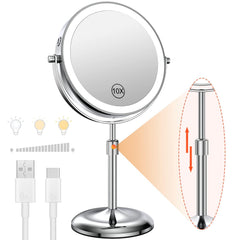 Benbilry lighted makeup mirror with 10x magnification for precise grooming.