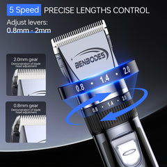 Benbodes cordless clipper with textured metal shell for a secure grip during precise cuts.