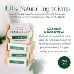 Tea Tree Goat Milk Soap 4-pack packaging highlights value and convenience for everyday routine