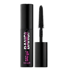 Benefit Cosmetics Bad Gal Bang Mini brush close-up shows root-to-tip reach for fuller lashes.