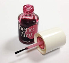 Benefit Benetint swatch and texture on skin showing blendable color benefit