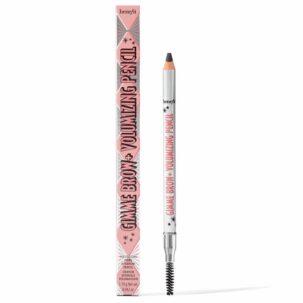 Benefit Gimme Brow+ front view showing packaging and pencil tip for precise shaping
