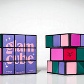 Benefit front packaging showing Glam Cube calendar and festive design with gift appeal