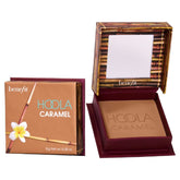 Benefit Hoola Caramel compact front view showing slim travel-friendly design and matte finish