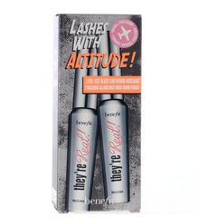 Benefit they're real front packaging showing two full-size tubes and value