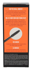 Benefit mascara swiped on lashes showing length and separation for visible volume benefit