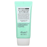 Benton Air Fit UV Defense Sun Cream tube close-up showing feather-light texture and SPF protection.