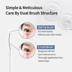 BENTON Honest Eyelash Serum being applied safely around the eye area