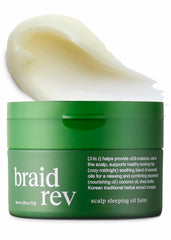 Bephor Braid Rev Balm bottle shows scalp nourishment for healthy-looking hair.