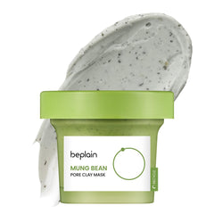 beplain mung bean pore clay mask jar close-up showing creamy texture for pore cleansing