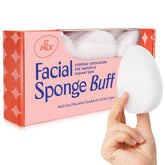 Berkland facial sponge buff daily cleanse close-up showing gentle exfoliation for radiant skin.