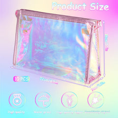 BESARME pink-edged makeup bag closeup shows durable zipper and glossy finish for daily use