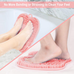 BESKAR XL Foot Scrubber Mat with non slip suction cups for safe showers