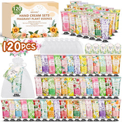 BESNEL 120-pack hand cream gift set packaging highlights 12 fragrances for gifting