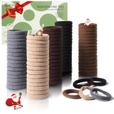 Bessrung 100pcs thick seamless brown hair ties pack front view for secure daily hold.