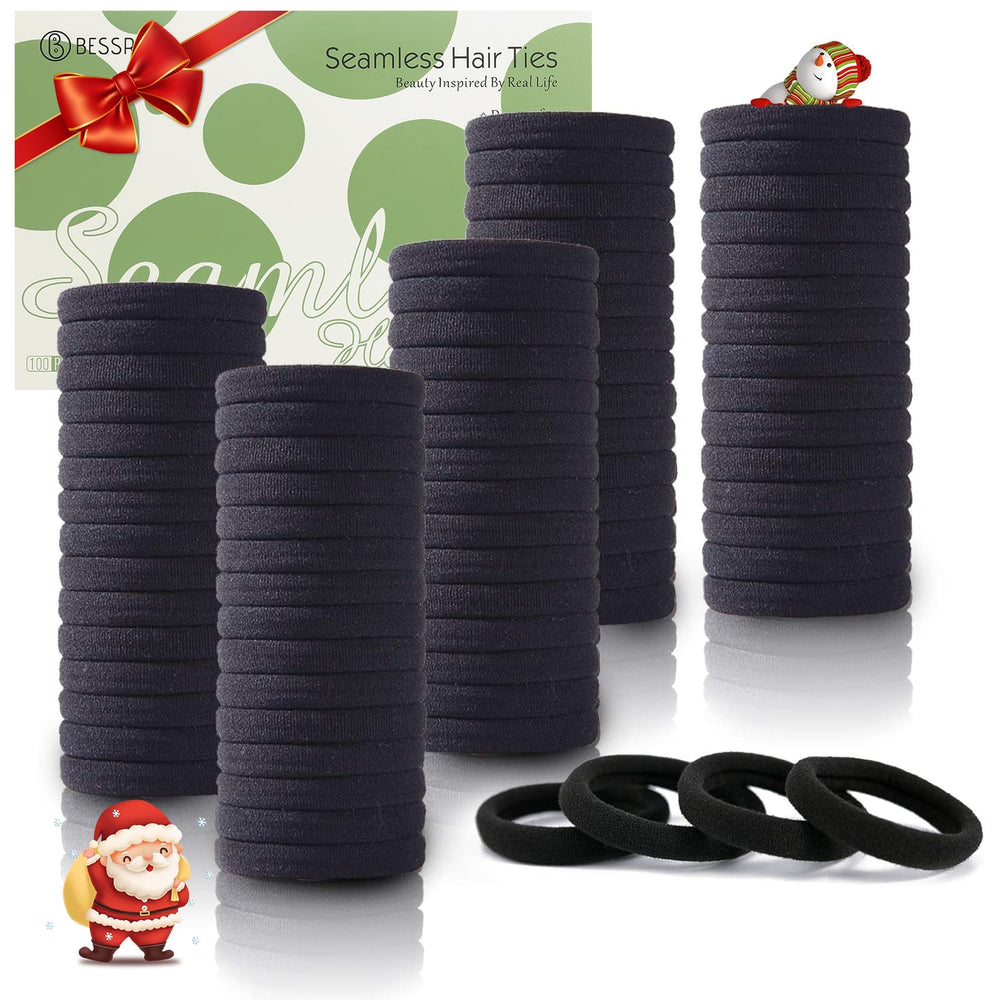 Bessrung 100pcs black hair ties pack offers versatile styling for multiple hair types