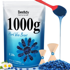 Bestidy hard wax beads 1000g blue bag for convenient at-home hair removal