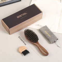 BESTOOL hair brush ergonomic paddle emphasizing comfortable grip for extended styling sessions.