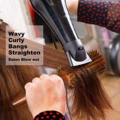 BESTOOL Round Hair Brush in-use with blow dryer for quick volume.