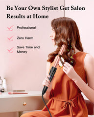 BESTOPE PRO ceramic wand reduces frizz for shiny, healthy-looking curls.