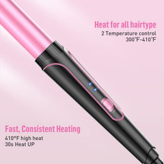Bestope Pro Waver Heat Setting Control demonstrates adjustable temperatures for hair types.