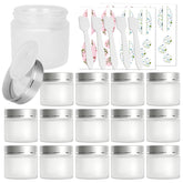 Betrome 15-pack 2oz frosted glass jars with silver lids for secure storage.