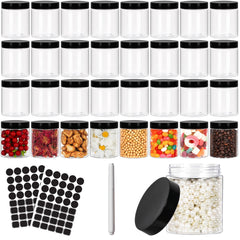 Betrome 8oz clear jar wide-mouth displays contents clearly for quick access.