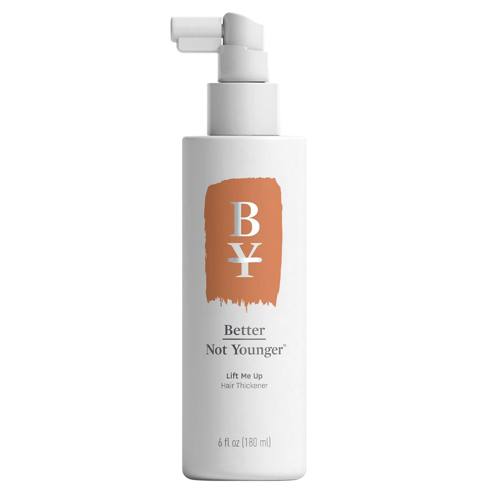 Better Not Younger Lift Me Up spray front bottle showing root lift and light feel