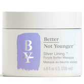 Better Not Younger Silver Lining mask bottle pour demonstrates color-neutralizing action.