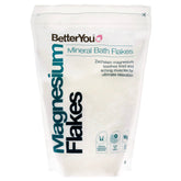 BetterYou Magnesium Mineral Bath Flakes packshot highlighting packaging and brand benefits.