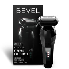 Bevel electric shaver front view for a close, comfortable shave.