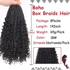 Beverlee goddess box braids curly ends highlight casual, free-spirited look.