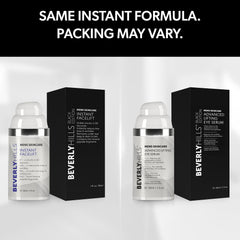 Beverly Hills Mens Eye Serum tube close-up demonstrates brightening and tightening use.